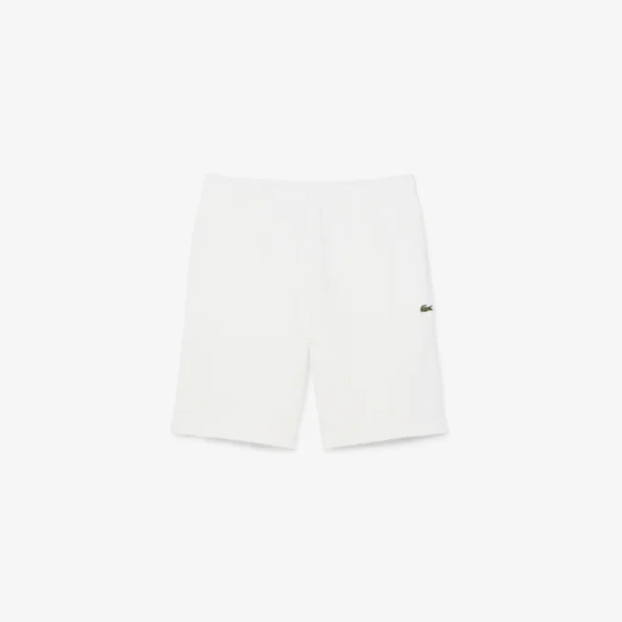 Fleece-shorts med logotyp och ränder i normal passform Fleece-shorts med logotyp och ränder i normal passform
