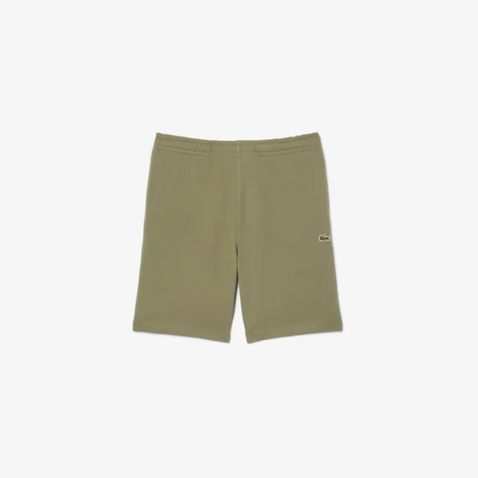 Fleece-shorts med logotyp och ränder i normal passform Fleece-shorts med logotyp och ränder i normal passform