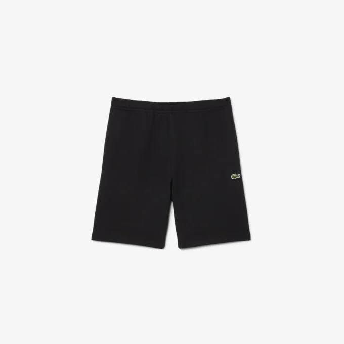 Fleece-shorts med logotyp och ränder i normal passform Fleece-shorts med logotyp och ränder i normal passform