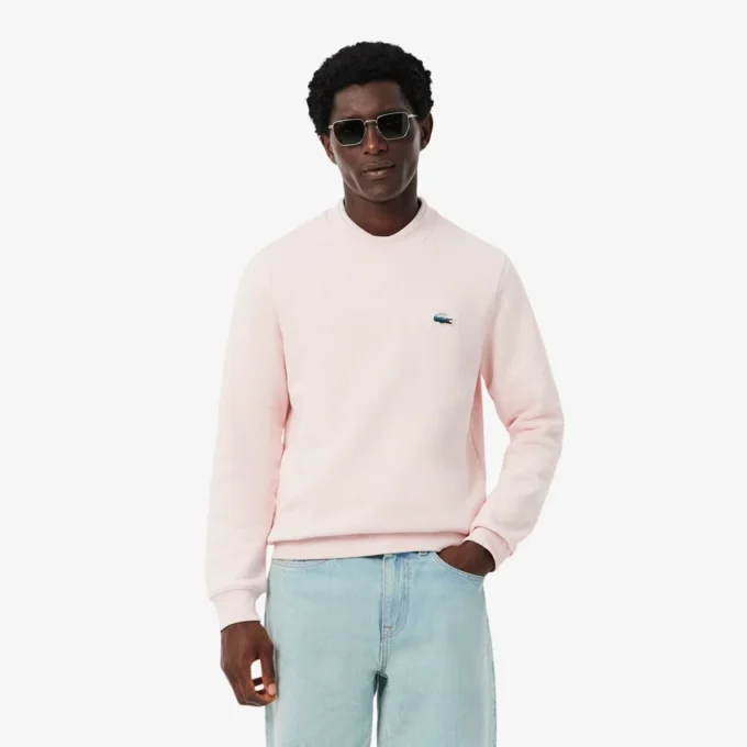 Fleece-Sweatshirt för män med krokodilmotiv Fleece-Sweatshirt för män med krokodilmotiv