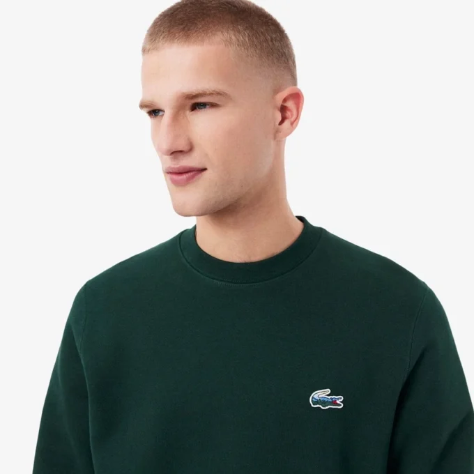 Fleece-Sweatshirt för män med krokodilmotiv Fleece-Sweatshirt för män med krokodilmotiv