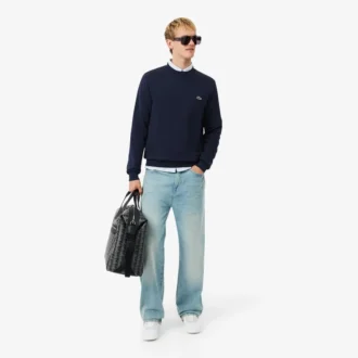 Fleece-Sweatshirt i klassisk passform för herr