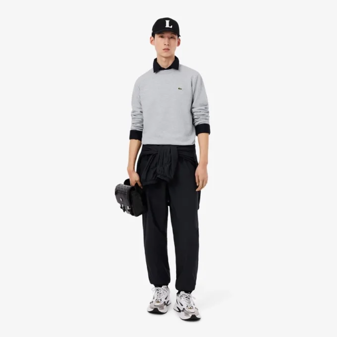 Fleece-Sweatshirt i klassisk passform för herr