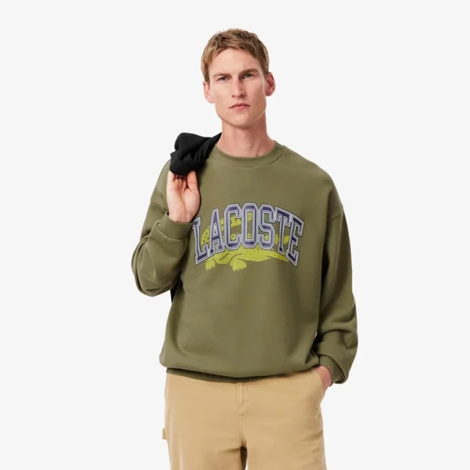 Fleece-Sweatshirt i lös passform för herr