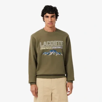 Fleece-Sweatshirt med broderat motiv för herr