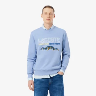 Fleece-Sweatshirt med broderat motiv för herr