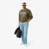 Fleece-Sweatshirt med broderat motiv för herr