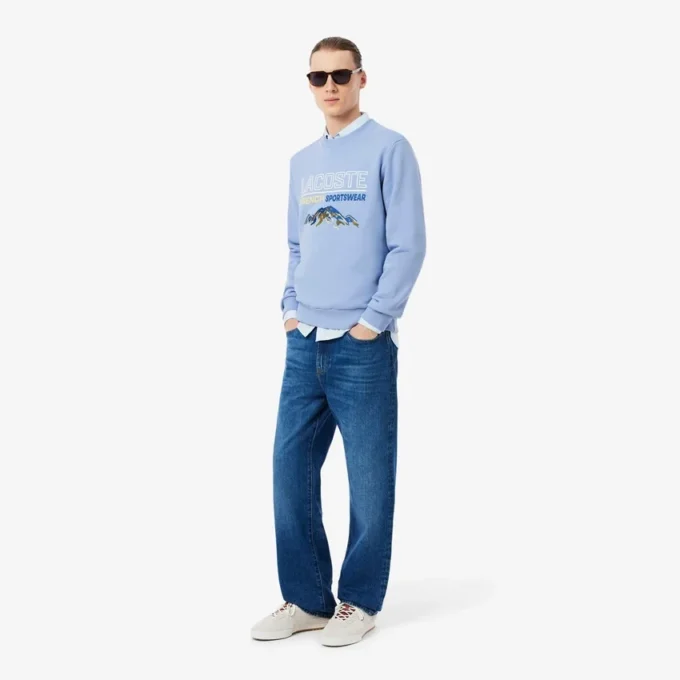 Fleece-Sweatshirt med broderat motiv för herr Fleece-Sweatshirt med broderat motiv för herr