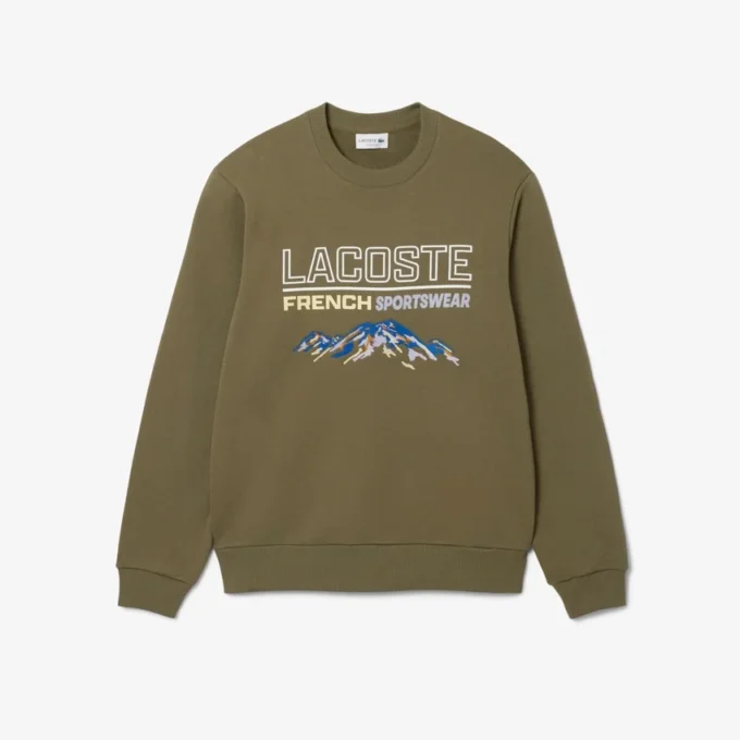 Fleece-Sweatshirt med broderat motiv för herr