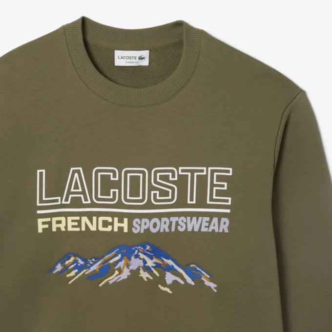 Fleece-Sweatshirt med broderat motiv för herr