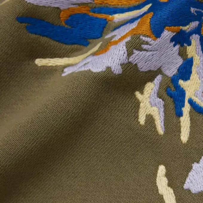 Fleece-Sweatshirt med broderat motiv för herr