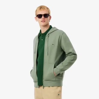 Fleece-Sweatshirt med dragkedja i klassisk passform för herr