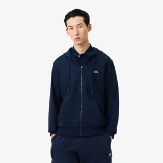 Fleece-Sweatshirt med dragkedja i klassisk passform för herr