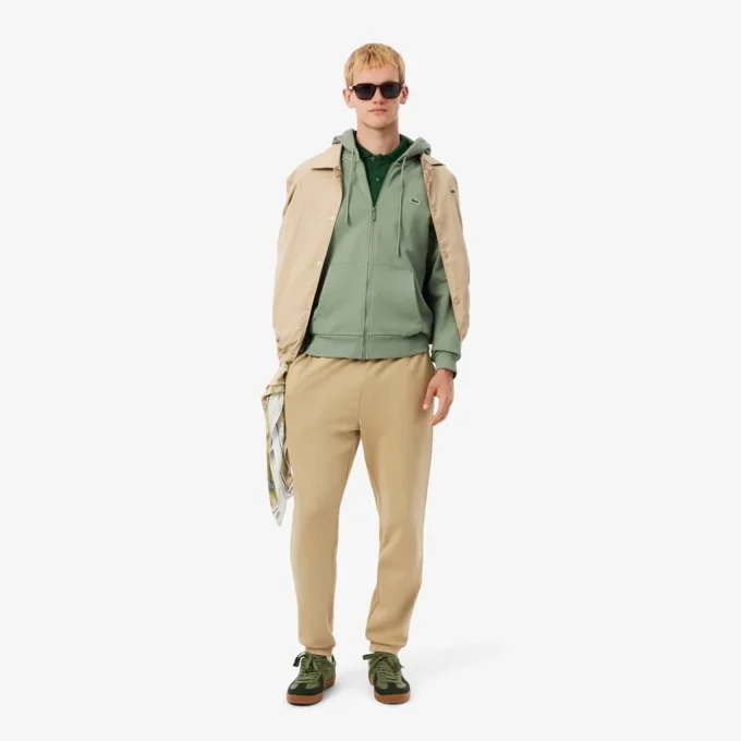 Fleece-Sweatshirt med dragkedja i klassisk passform för herr