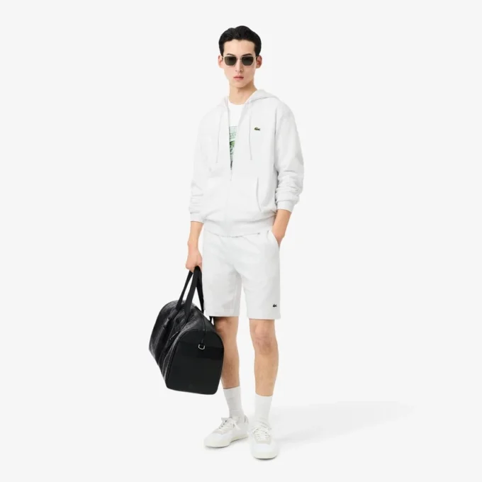 Fleece-Sweatshirt med dragkedja i klassisk passform för herr
