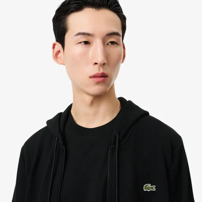 Fleece-Sweatshirt med dragkedja i klassisk passform för herr