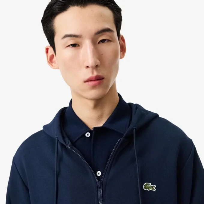 Fleece-Sweatshirt med dragkedja i klassisk passform för herr