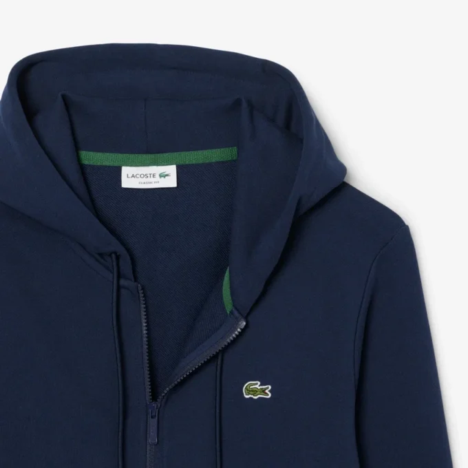 Fleece-Sweatshirt med dragkedja i klassisk passform för herr