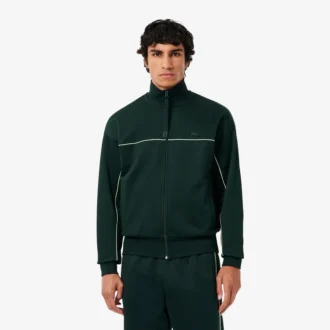 Fleece-Sweatshirt med dragkedja och satineffekt för herr