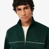 Fleece-Sweatshirt med dragkedja och satineffekt för herr