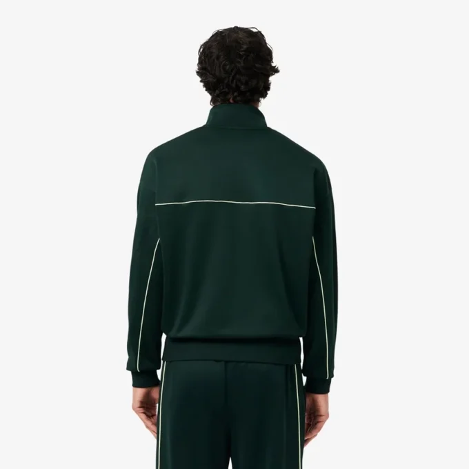 Fleece-Sweatshirt med dragkedja och satineffekt för herr