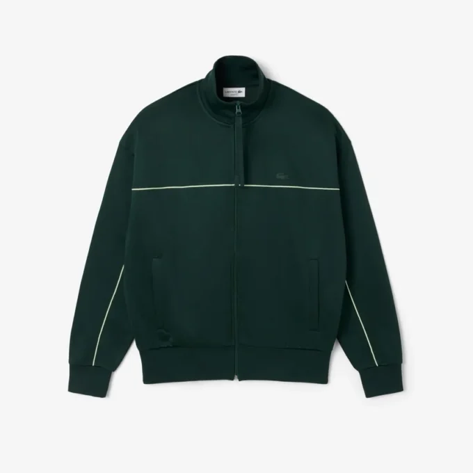 Fleece-Sweatshirt med dragkedja och satineffekt för herr