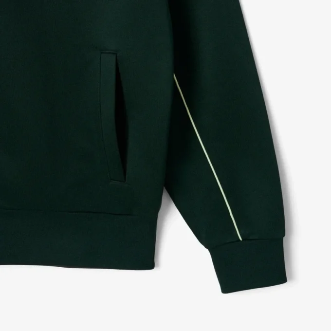 Fleece-Sweatshirt med dragkedja och satineffekt för herr