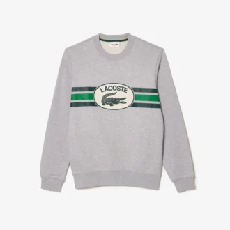 Fleece-Sweatshirt med grafiskt tryck för herr