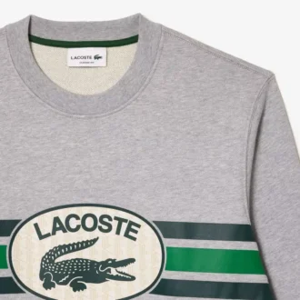 Fleece-Sweatshirt med grafiskt tryck för herr