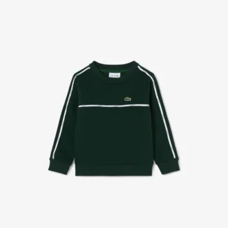 Fleece-Sweatshirt med logotyp och ränder för pojkar