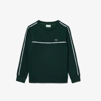 Fleece-Sweatshirt med logotyp och ränder för pojkar