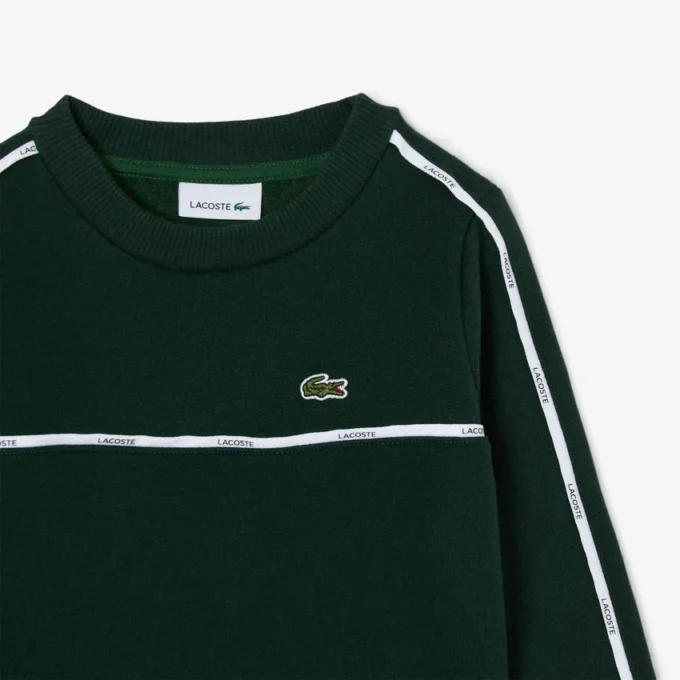Fleece-Sweatshirt med logotyp och ränder för pojkar Fleece-Sweatshirt med logotyp och ränder för pojkar