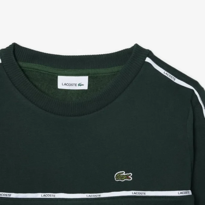 Fleece-Sweatshirt med logotyp och ränder för pojkar
