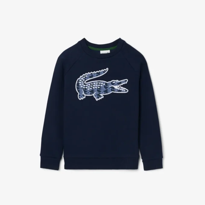 Fleece-sweatshirt med monogramtryck för pojkar Fleece-sweatshirt med monogramtryck för pojkar