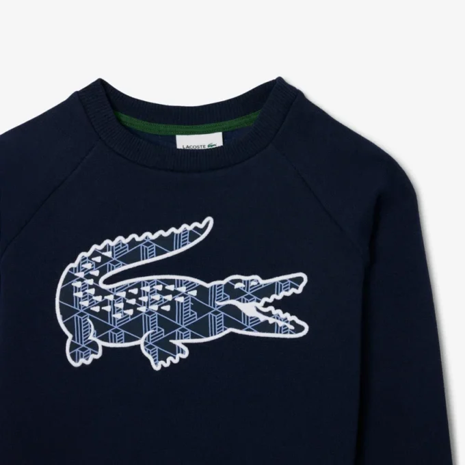 Fleece-sweatshirt med monogramtryck för pojkar Fleece-sweatshirt med monogramtryck för pojkar