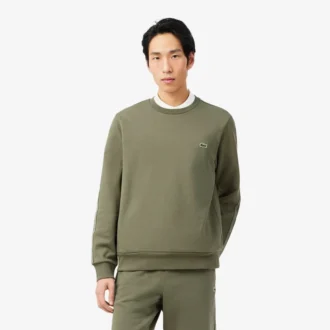 Fleece-Sweatshirt med randigt band