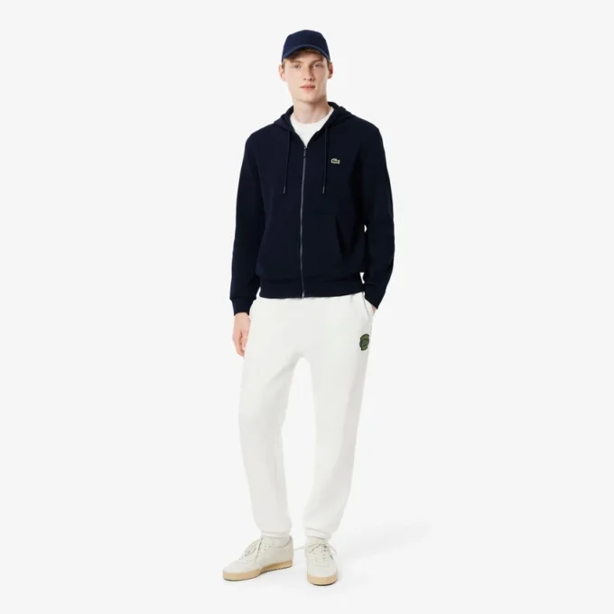 Fleece-tröja med emblem för herr