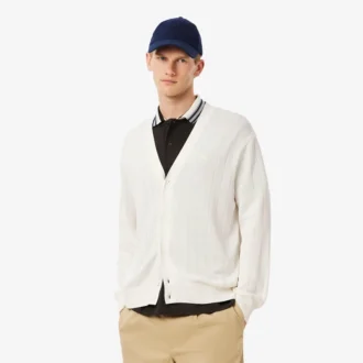 Fluid Rib Knit Cardigan för herr