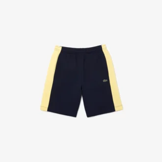 Färgblockerade borstade fleeceshorts för herr