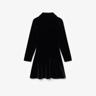Glänsande stretchvelour-pikétröja för flickor Glänsande stretchvelour-pikétröja för flickor