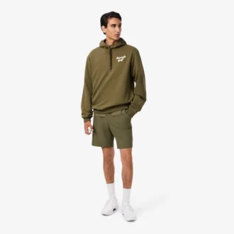Golfhoodie i tryckt fleece för herr