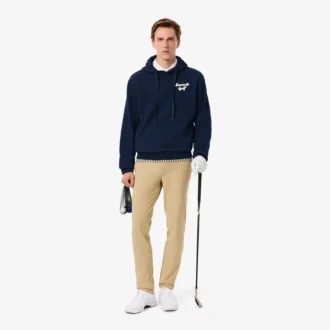 Golfhoodie i tryckt fleece för herr