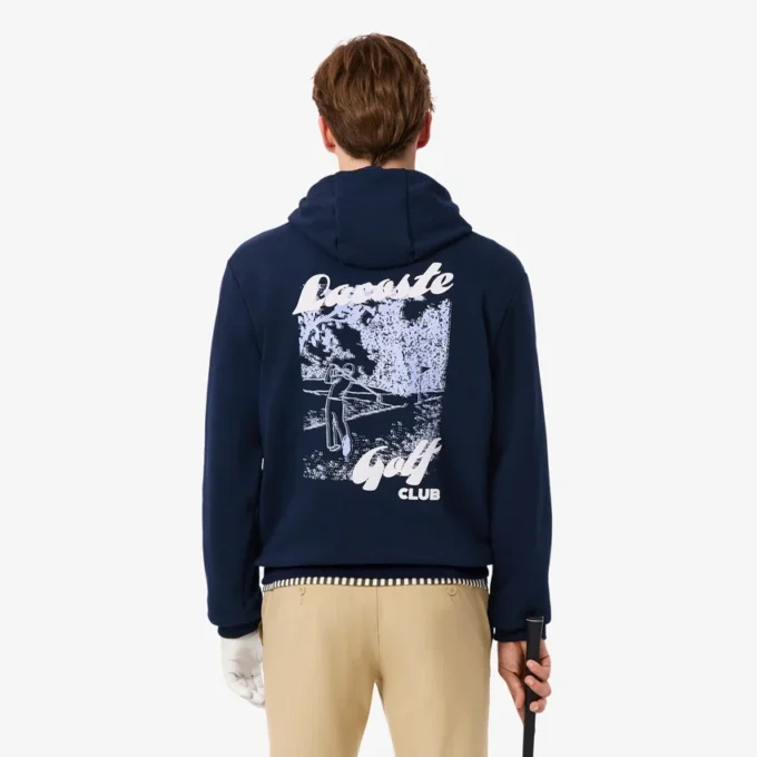 Golfhoodie i tryckt fleece för herr Golfhoodie i tryckt fleece för herr