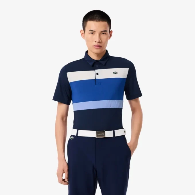 Golfpikétröja i regular fit för herr med färgblock Golfpikétröja i regular fit för herr med färgblock
