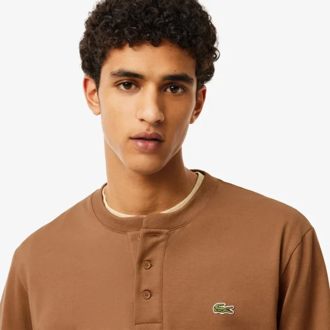 Henley-tröja med långa ärmar för män Henley-tröja med långa ärmar för män