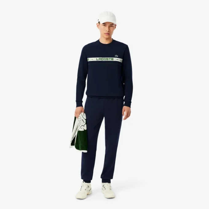 Herr-Sweatshirt med märkesränder för tennis