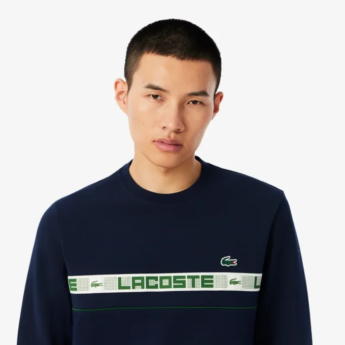 Herr-Sweatshirt med märkesränder för tennis