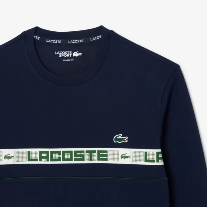 Herr-Sweatshirt med märkesränder för tennis