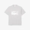 Herr-T-shirt i bomull med klassisk passform och tryck Herr-T-shirt i bomull med klassisk passform och tryck