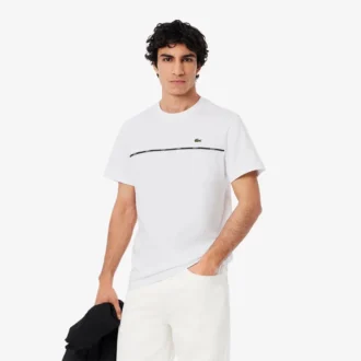 Herr-T-shirt i bomullsjersey med logotyp